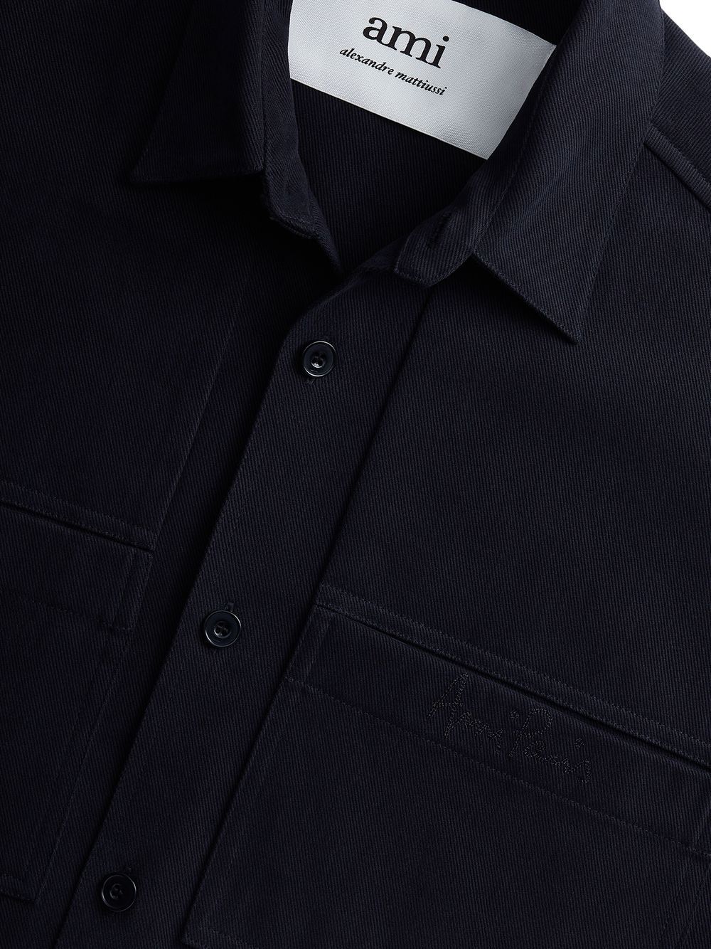 AMI PARIS Two Pocket Overshirt Black - MAISONDEFASHION.COM