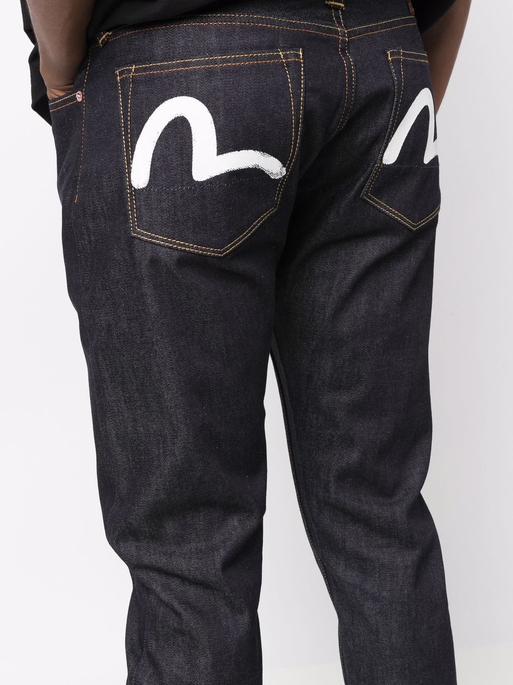 EVISU Seagull Print Jeans Blue - MAISONDEFASHION.COM