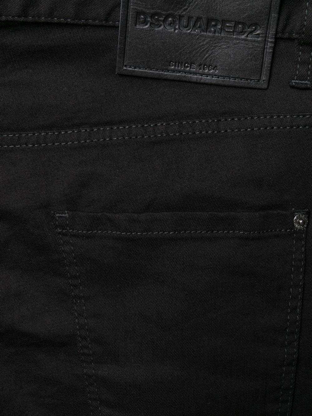 DSQUARED2 Skinny Logo Patch Jeans Black - MAISONDEFASHION.COM