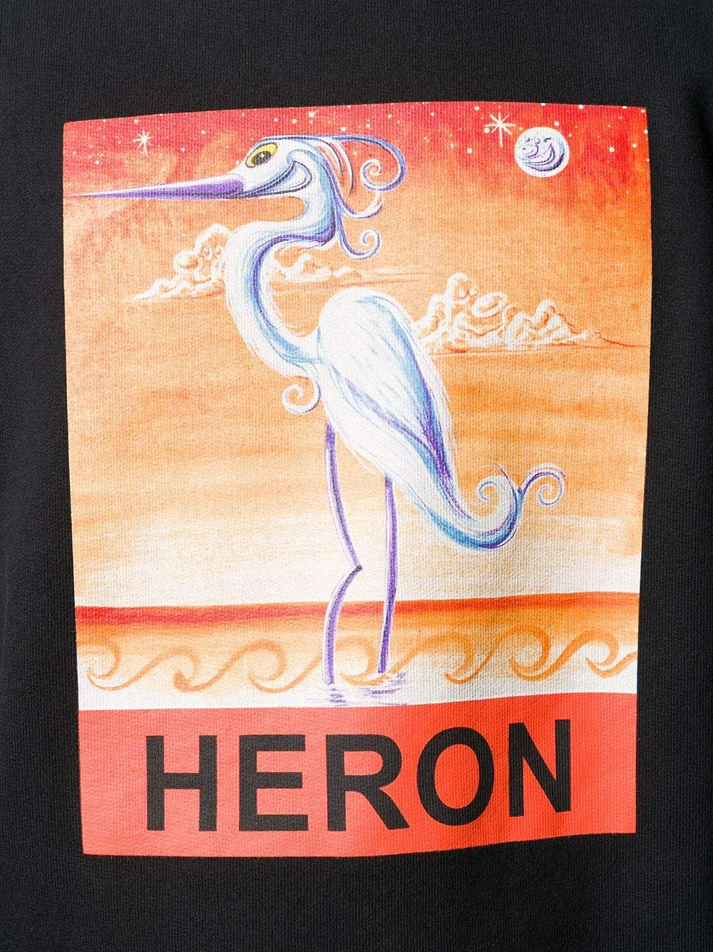 HERON PRESTON Swan Print Sweatshirt Black - Maison De Fashion 