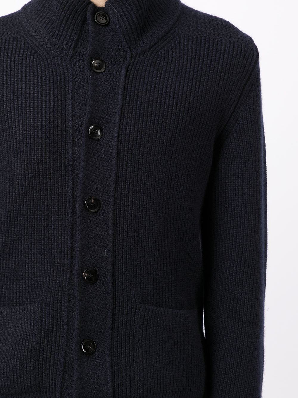 TOM FORD Long Sleeve Knitted Turtleneck Navy Blue - MAISONDEFASHION.COM