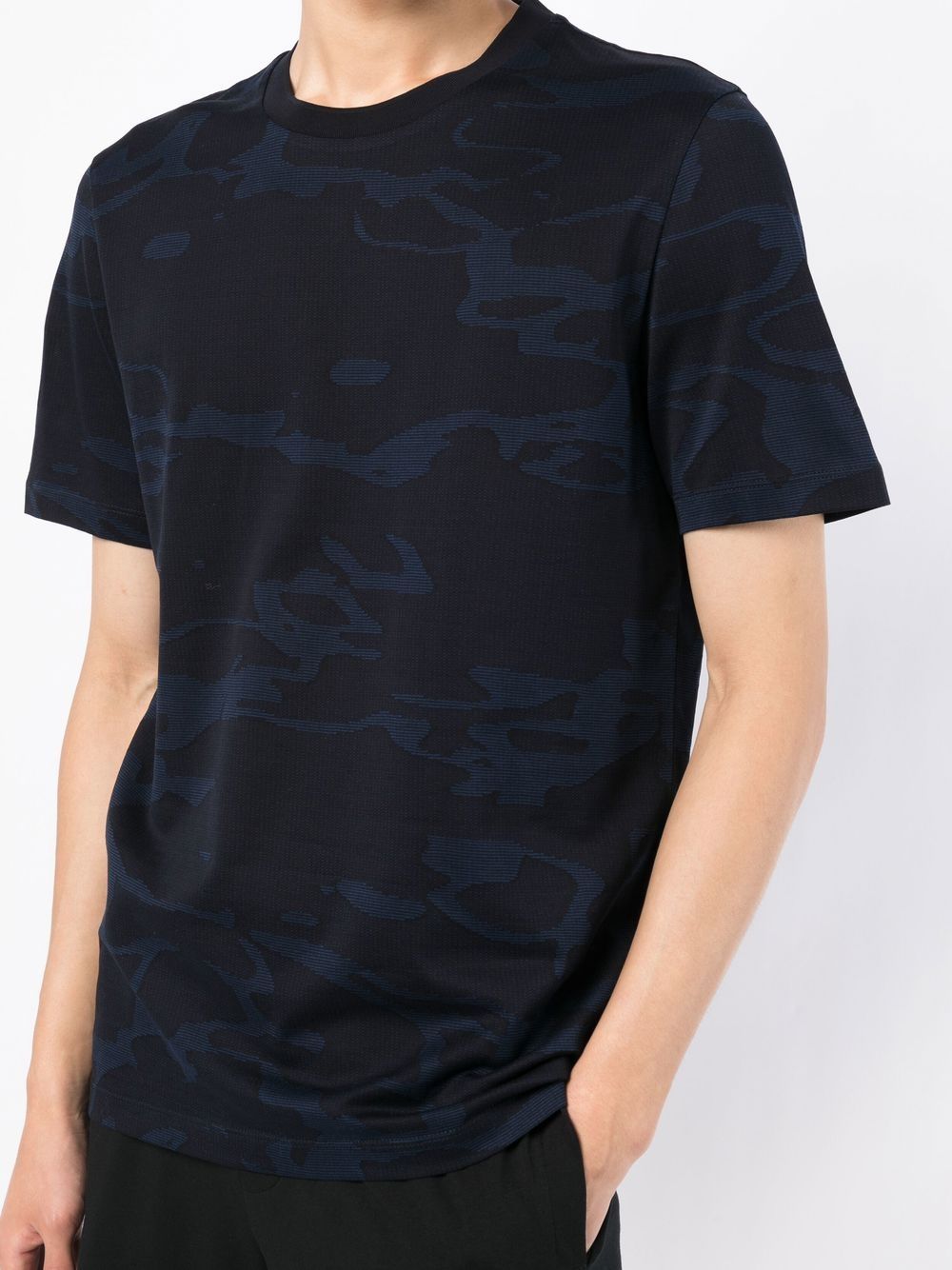 BOSS Graphic-print T-shirt Dark Blue - MAISONDEFASHION.COM