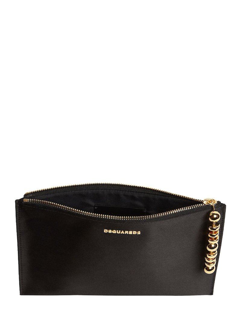 DSQUARED2 Velvet Logo Pouch Black/Gold - Maison De Fashion 