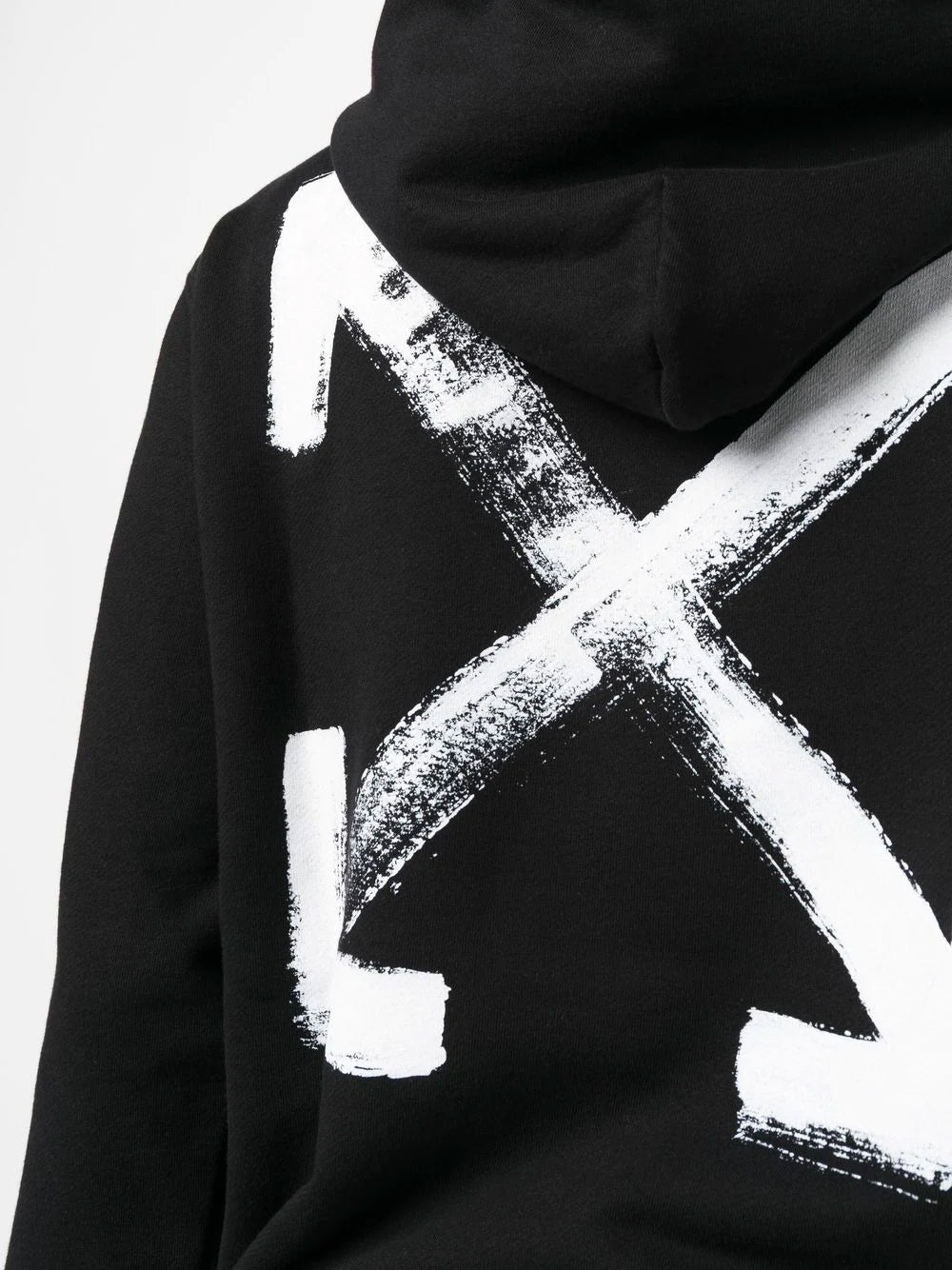 OFF-WHITE Paint Arrow Slim Hoodie Black - MAISONDEFASHION.COM