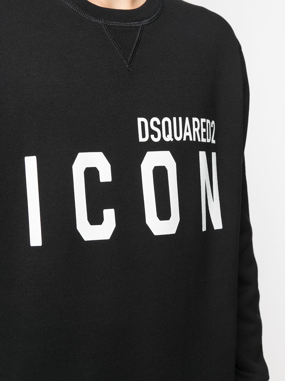DSQUARED2 Icon crew neck sweatshirt Black - MAISONDEFASHION.COM