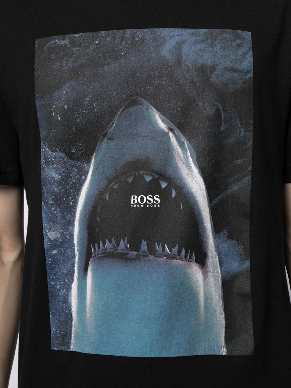BOSS Graphic-print cotton Shark T-shirt Black - MAISONDEFASHION.COM
