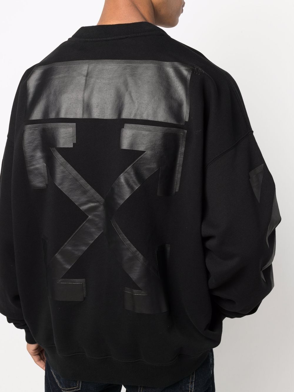 OFF-WHITE Rubber Arrow Skate Sweatshirt Black - MAISONDEFASHION.COM