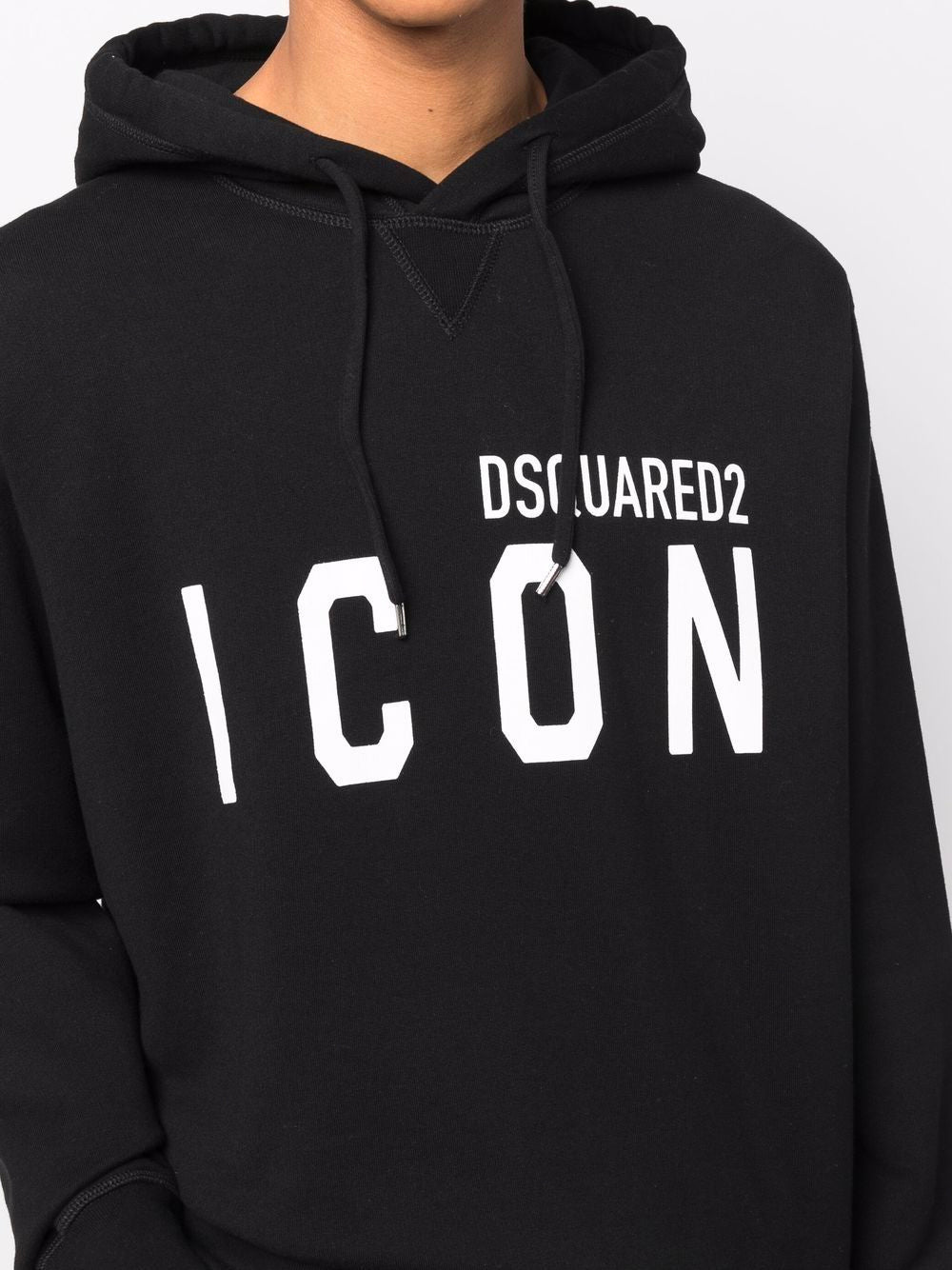 DSQUARED2 Icon Logo Hoodie Black - MAISONDEFASHION.COM