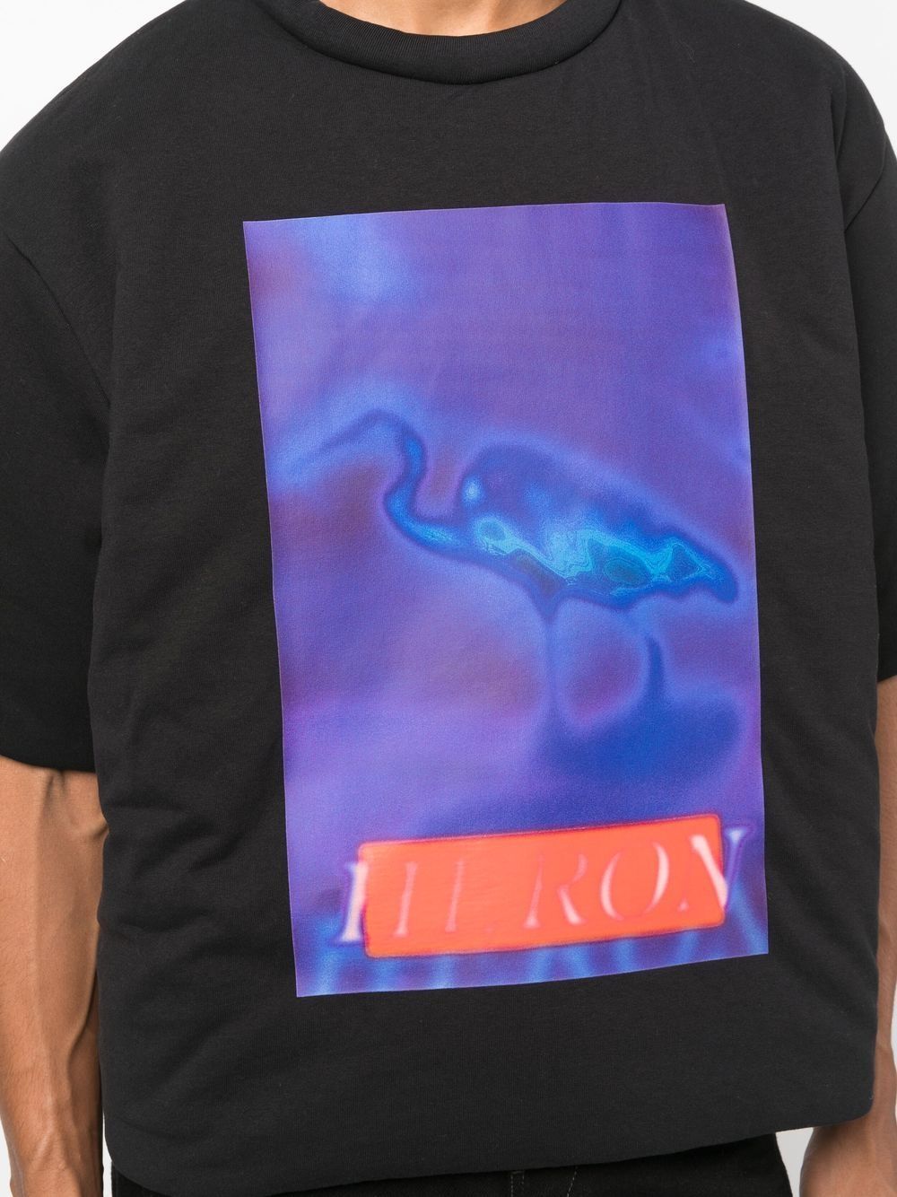 HERON PRESTON Censored Padded S/S T-Shirt Black/Navy - MAISONDEFASHION.COM