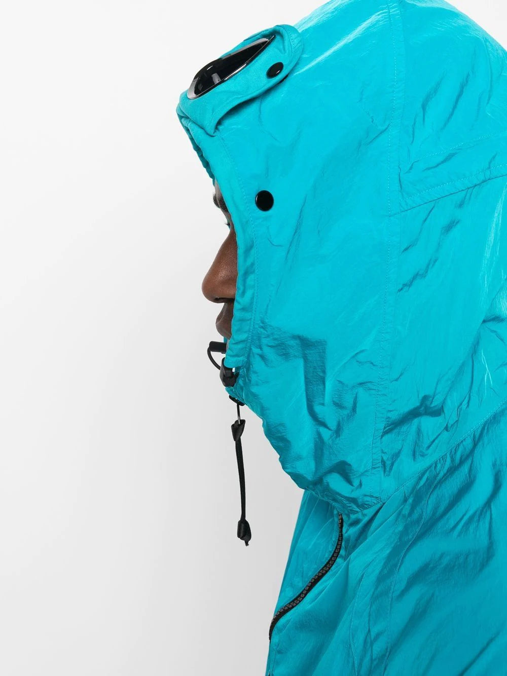 C.P. COMPANY Lens Hooded Jacket Aqua Blue - MAISONDEFASHION.COM