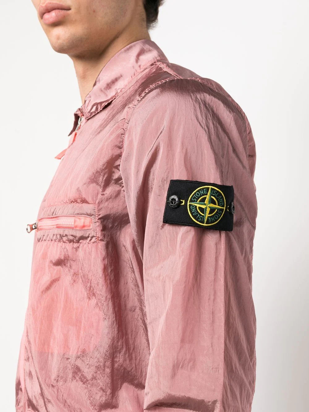 Pink stone island overshirt sales