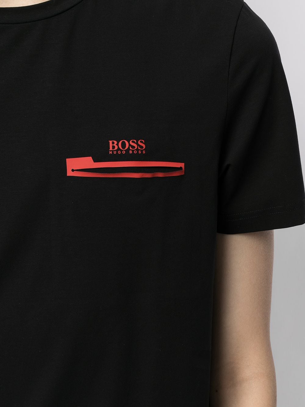 BOSS Logo print T-shirt Black - MAISONDEFASHION.COM