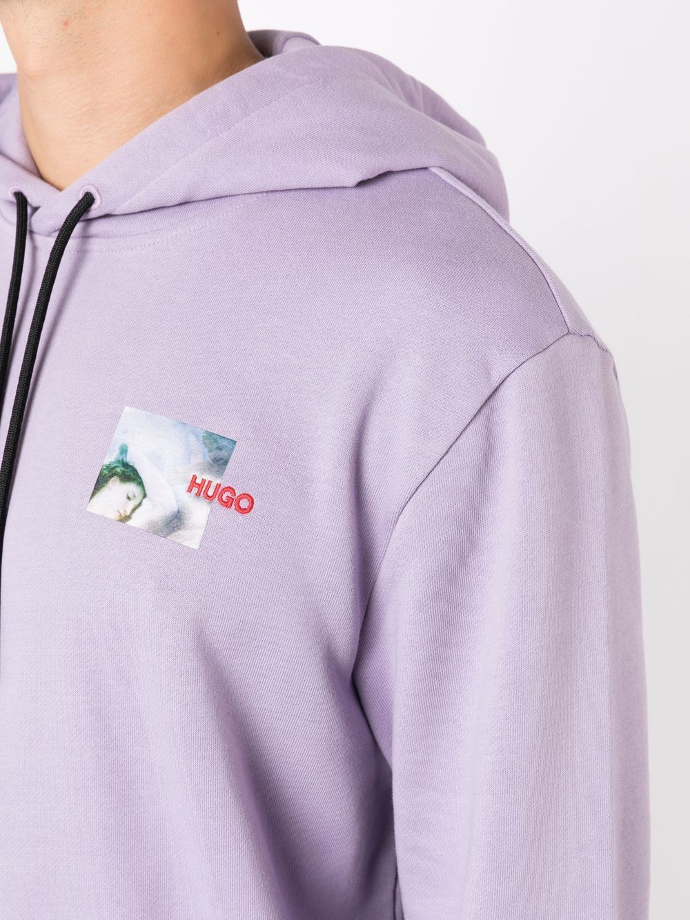 HUGO Logo-print hoodie Purple - MAISONDEFASHION.COM