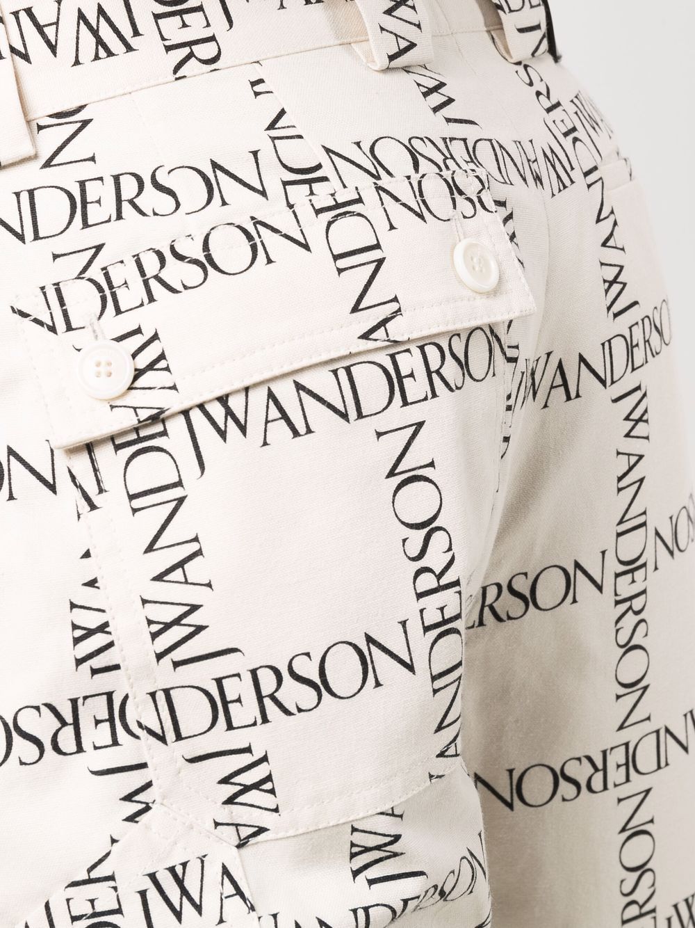 JW ANDERSON Signature-check cotton trousers Ivory - MAISONDEFASHION.COM