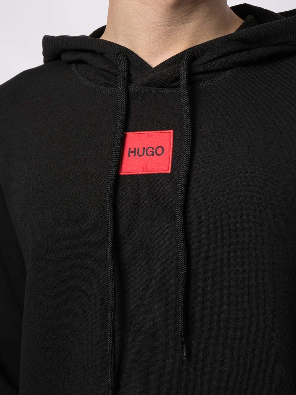 HUGO Daratschi Logo Hoodie Black - MAISONDEFASHION.COM