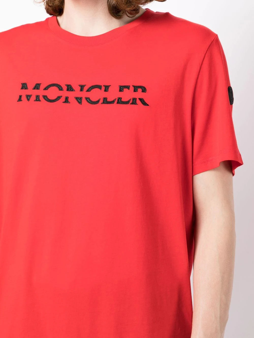 MONCLER Logo-print Cotton T-Shirt Red – MAISONDEFASHION.COM