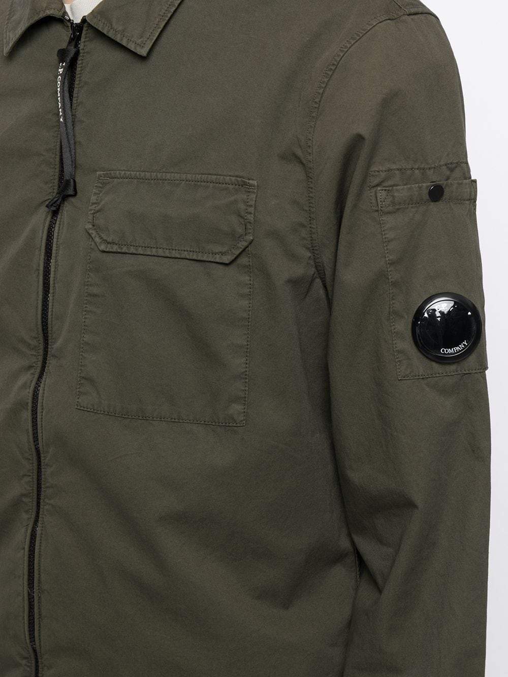 C.P COMPANY Lens Zip Overshirt Khaki - MAISONDEFASHION.COM