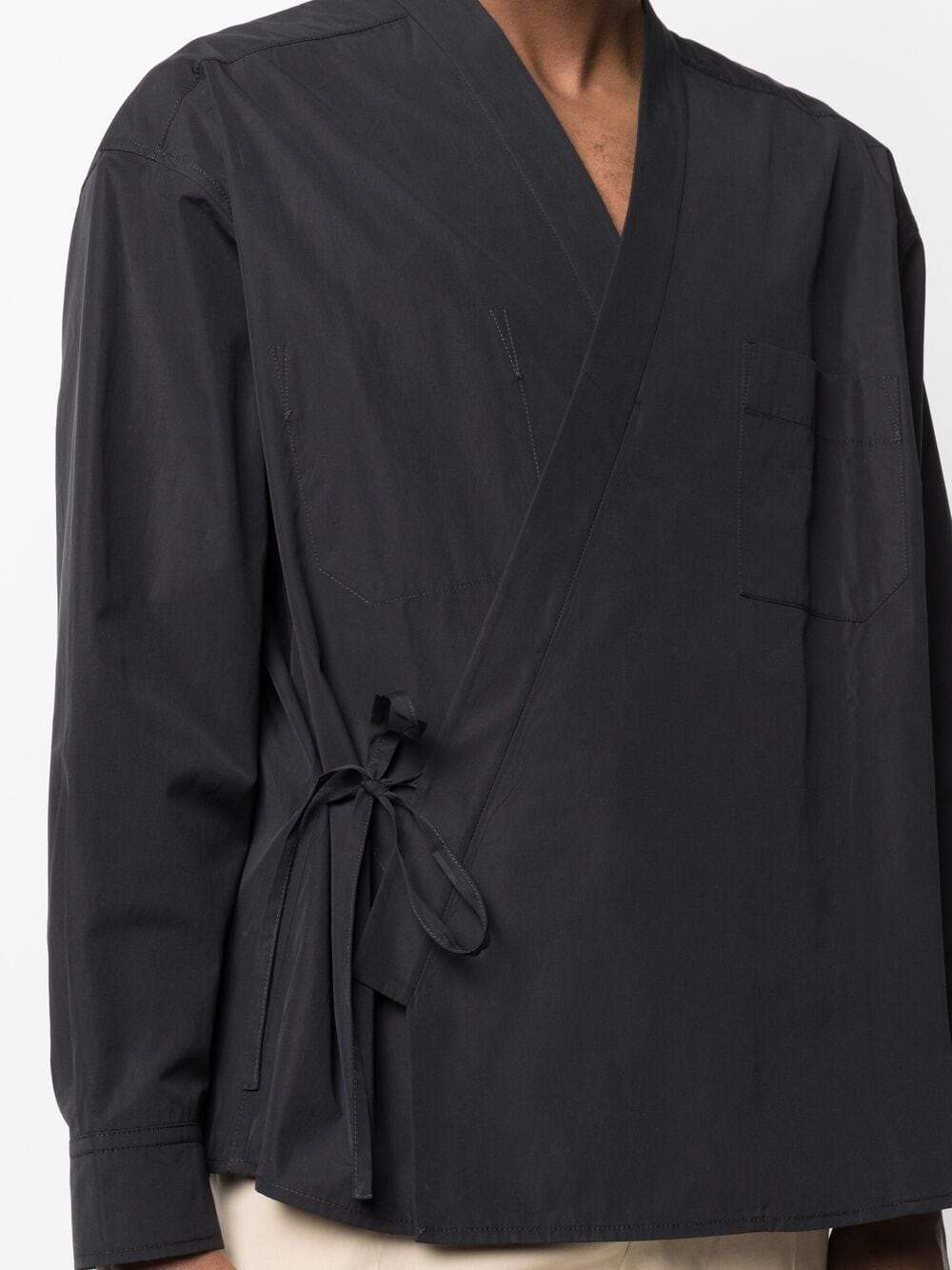 AMBUSH Wrap Front Kimono Black - MAISONDEFASHION.COM