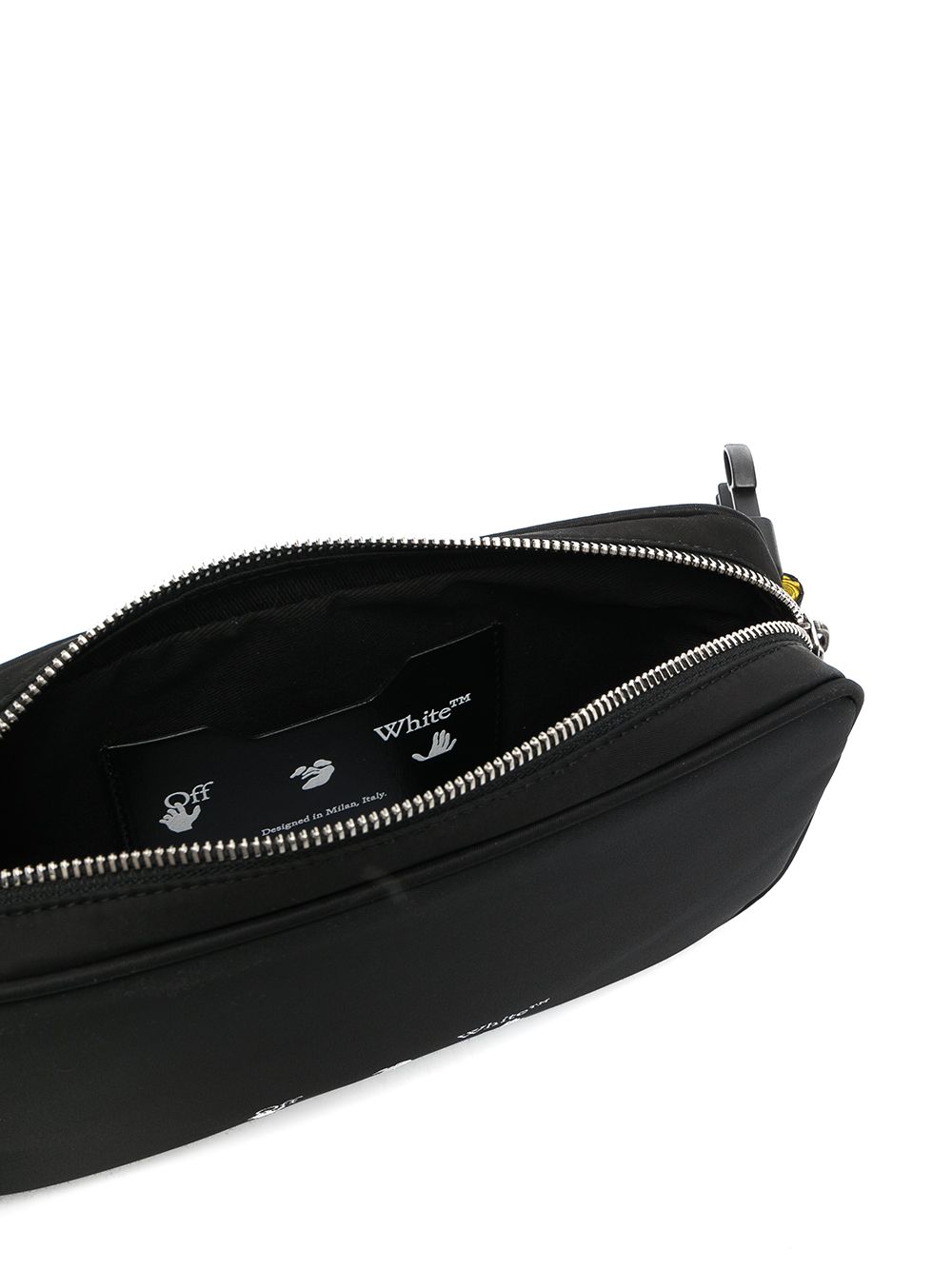 OFF-WHITE Zip Pocket Double Belt Bag Black - MAISONDEFASHION.COM