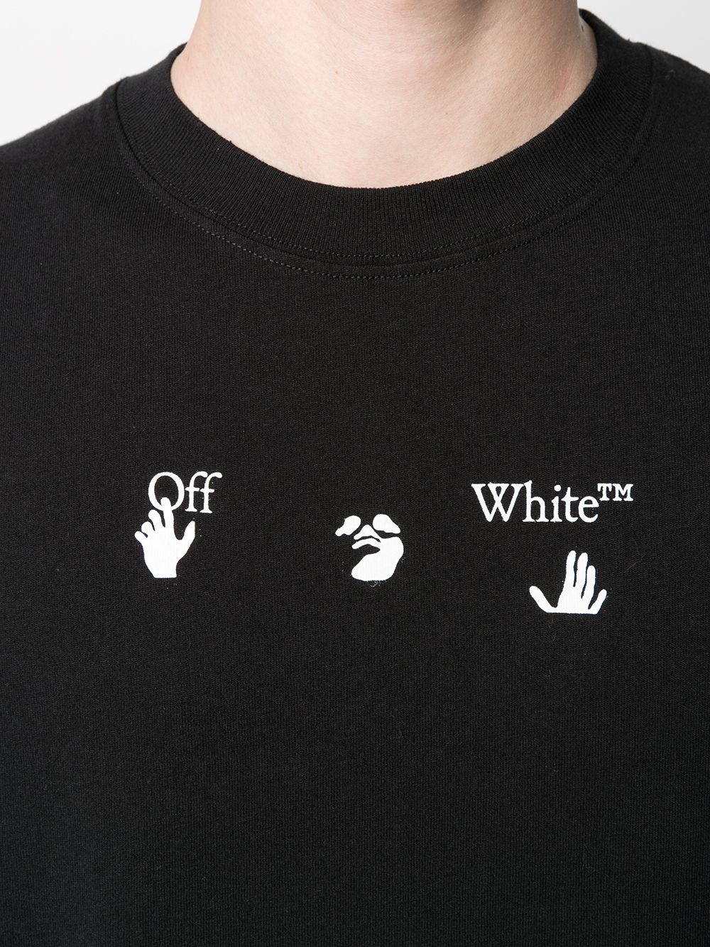 OFF-WHITE Blue Marker Slim T-Shirt Black - MAISONDEFASHION.COM