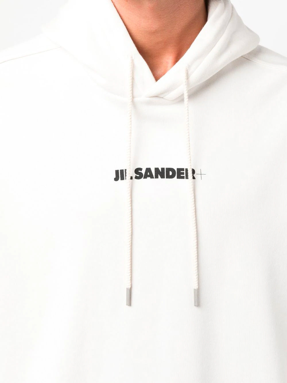 JIL SANDER Logo Hoodie Natural - MAISONDEFASHION.COM