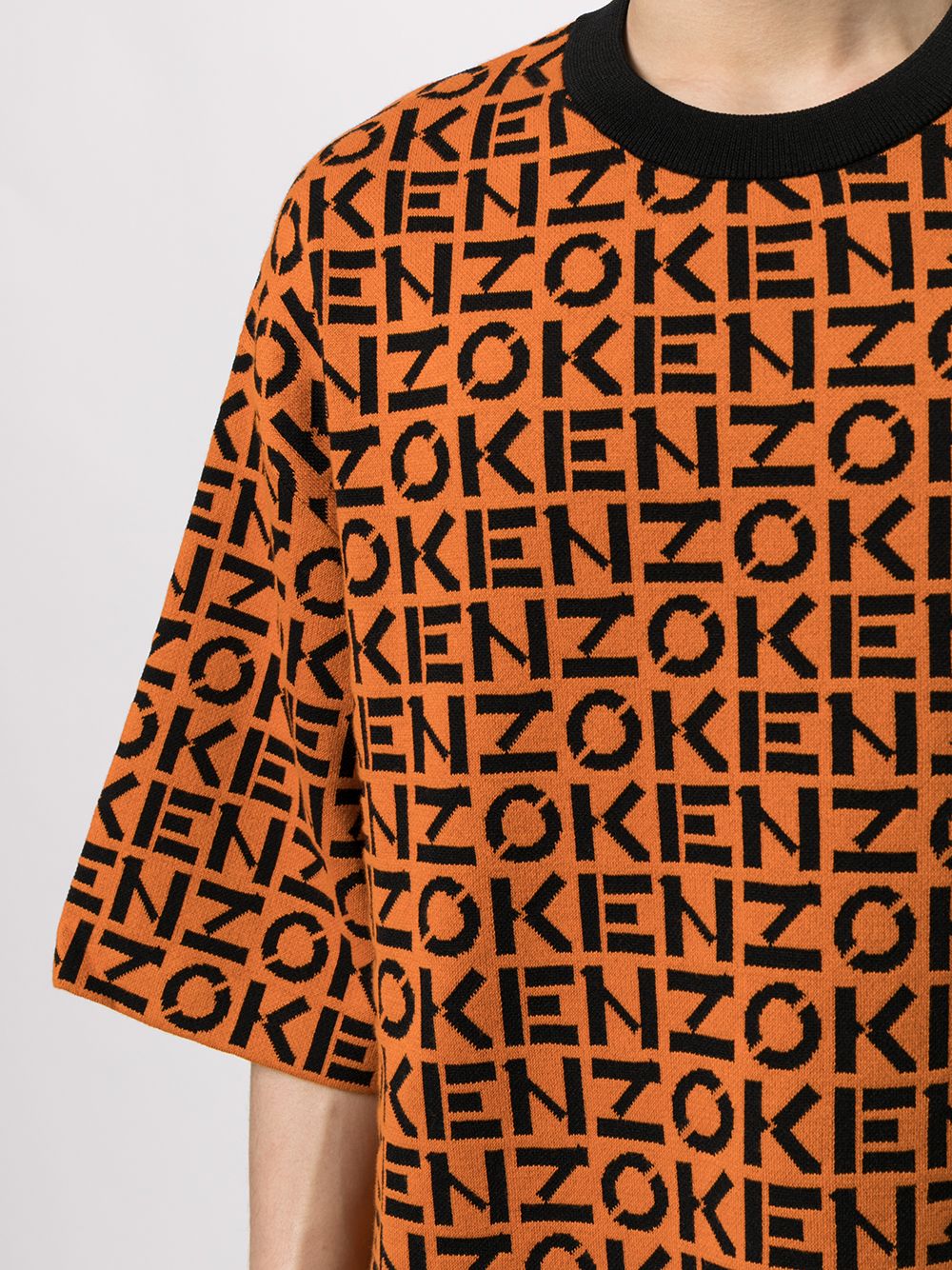KENZO Logo Monogram T-Shirt Orange - MAISONDEFASHION.COM