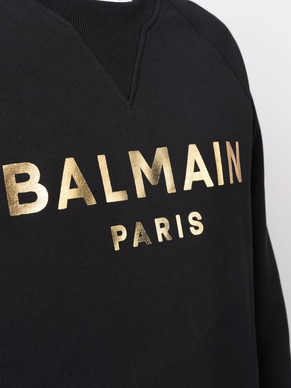 BALMAIN Foil Logo Sweatshirt Black - MAISONDEFASHION.COM