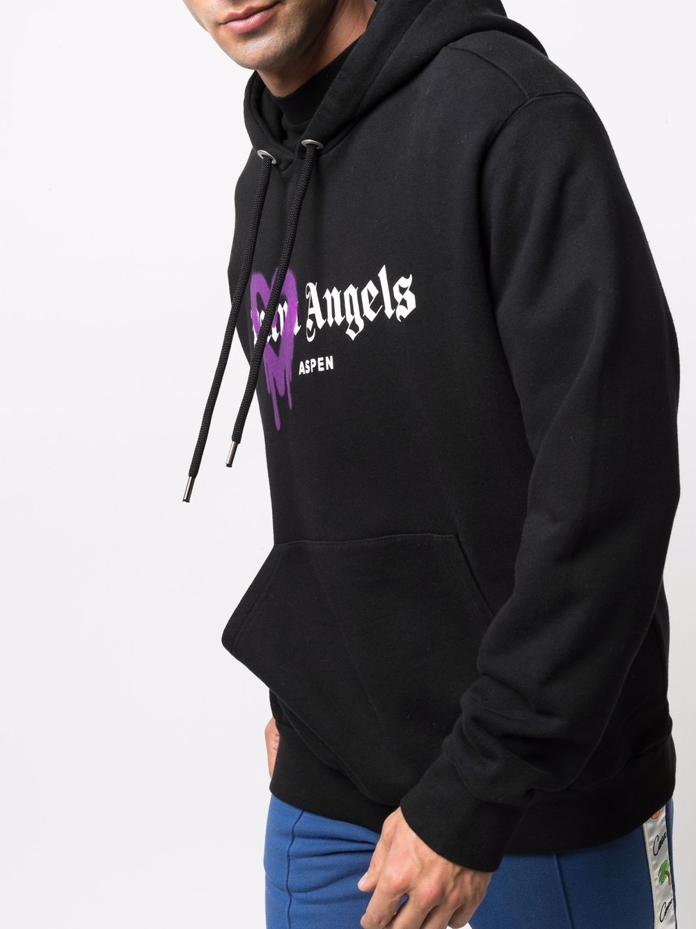 PALM ANGELS Aspen Heart Sprayed Hoodie Black –
