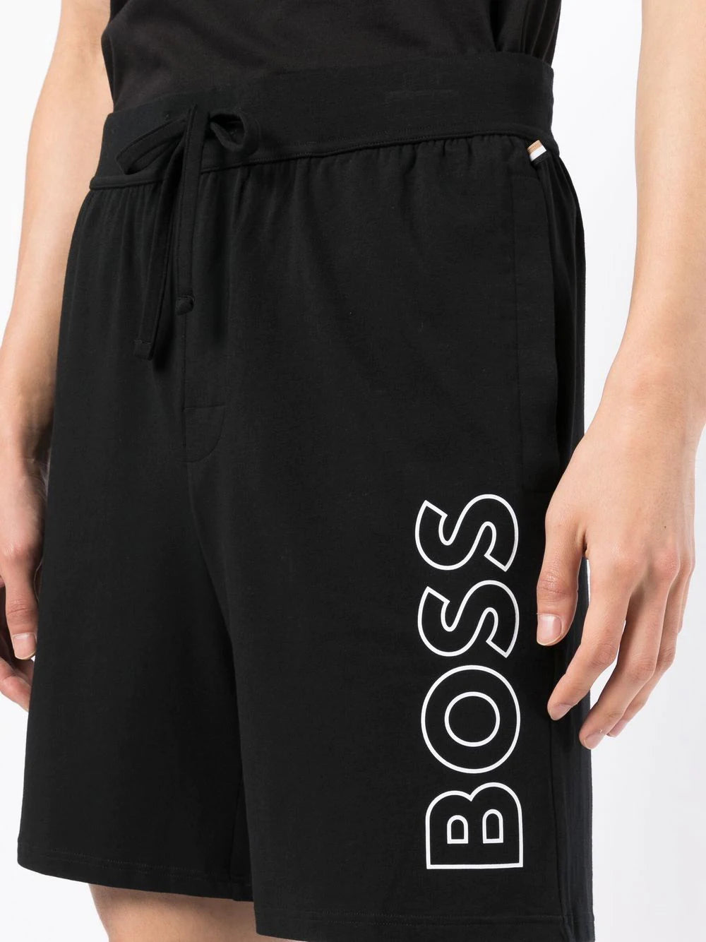 BOSS Identity Logo-print Shorts Black - MAISONDEFASHION.COM