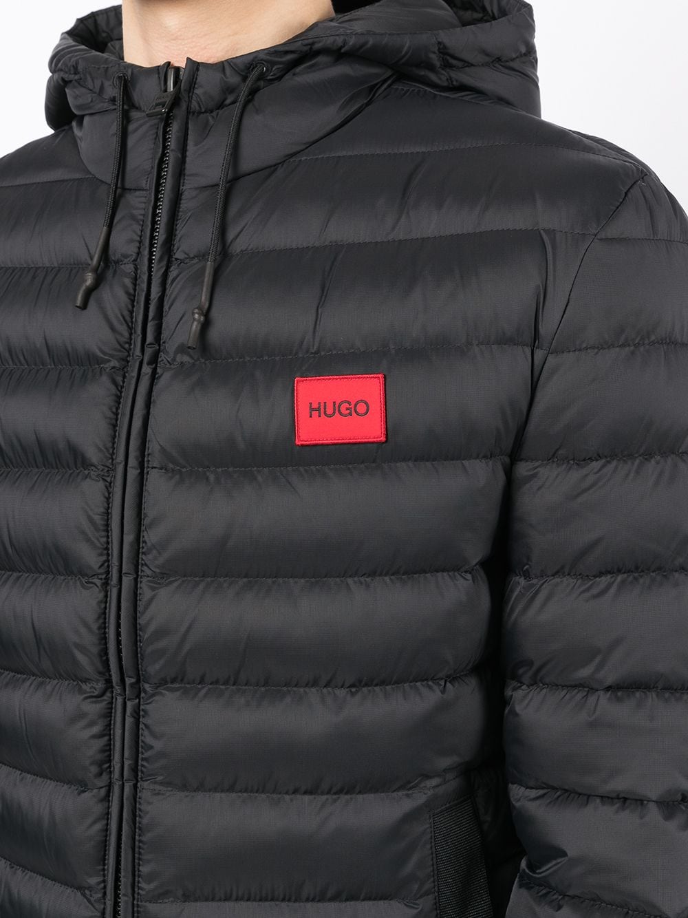 HUGO Logo padded jacket Black - MAISONDEFASHION.COM