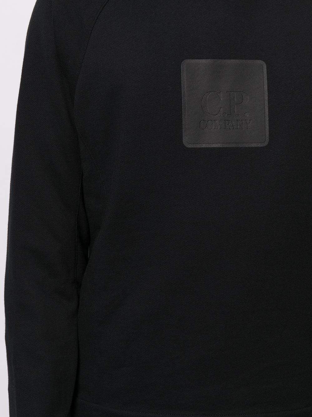 C.P. COMPANY Rubber Logo Sweatshirt Black - MAISONDEFASHION.COM