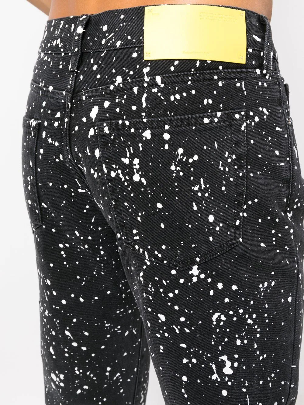 OFF-WHITE Diag Outline Paint Skinny Jeans Black/White - MAISONDEFASHION.COM