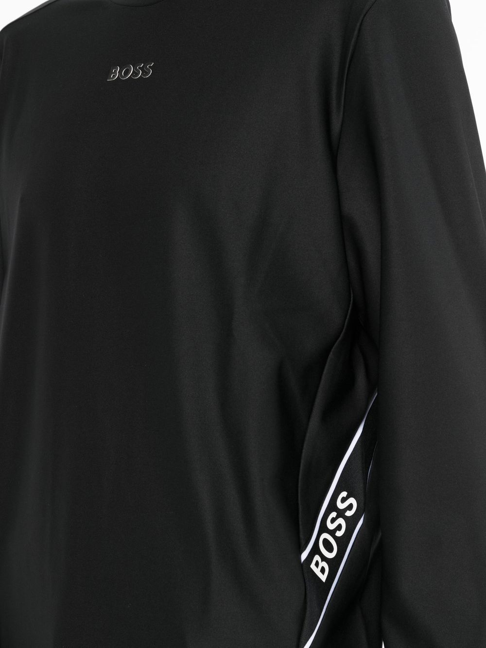 BOSS Logo-print crew neck sweatshirt Black - MAISONDEFASHION.COM