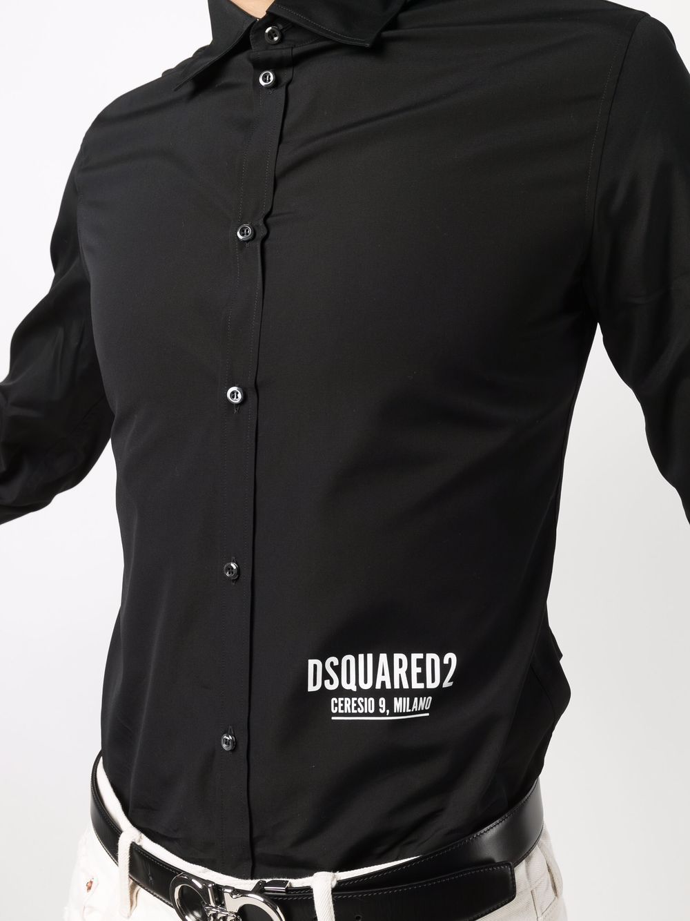 DSQUARED2 long sleeved shirt BLACK - MAISONDEFASHION.COM
