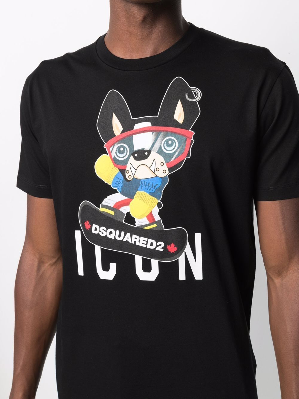 DSQUARED2 Graphic-print short-sleeve T-shirt Black - MAISONDEFASHION.COM