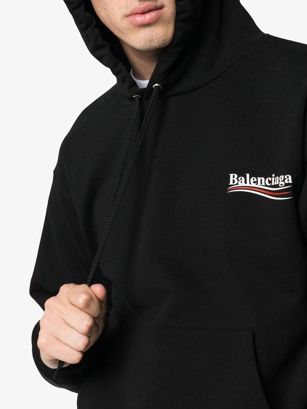 Balenciaga logo hoodie on sale black