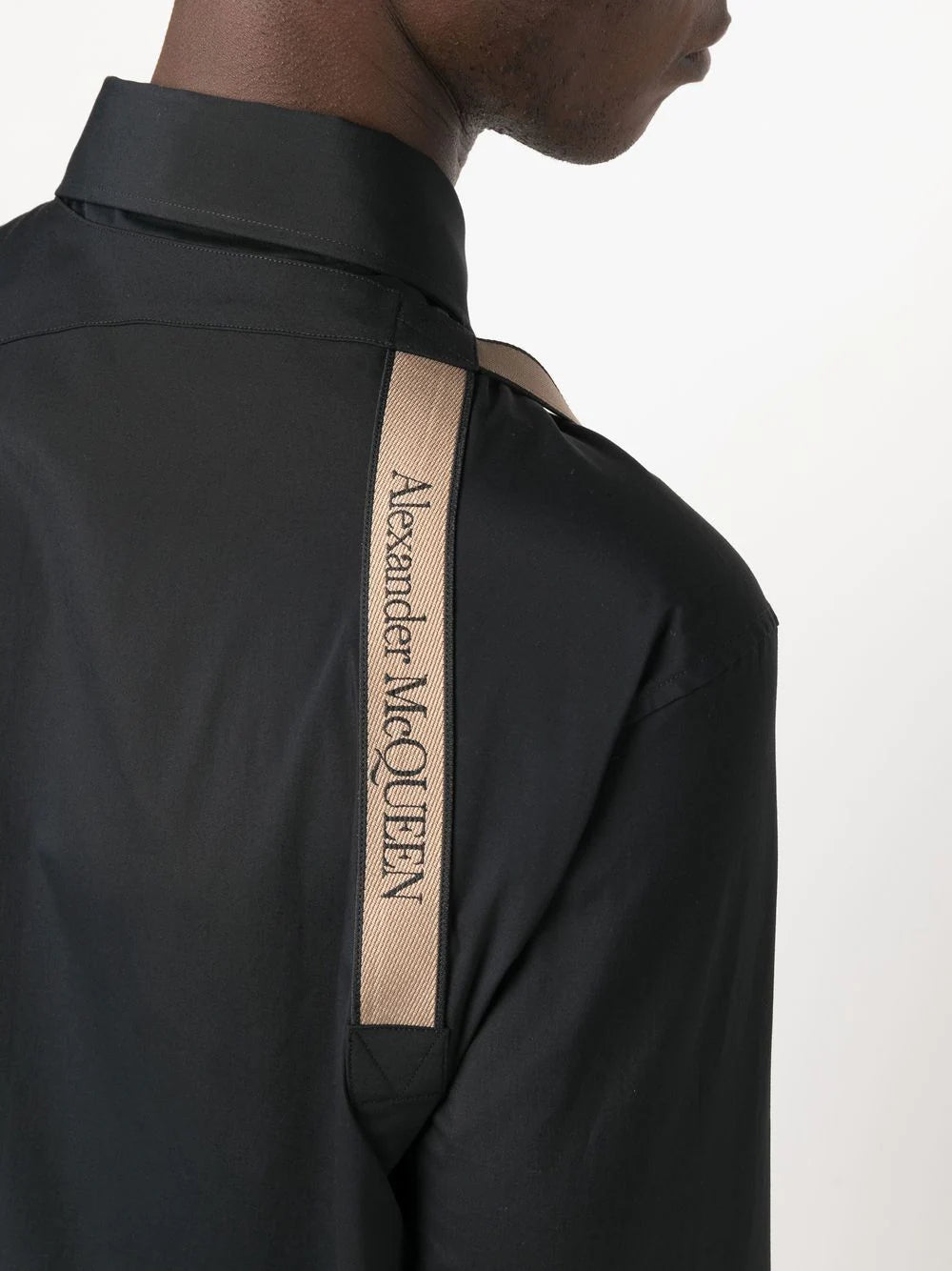 ALEXANDER MCQUEEN Signature Harness Shirt Black - MAISONDEFASHION.COM