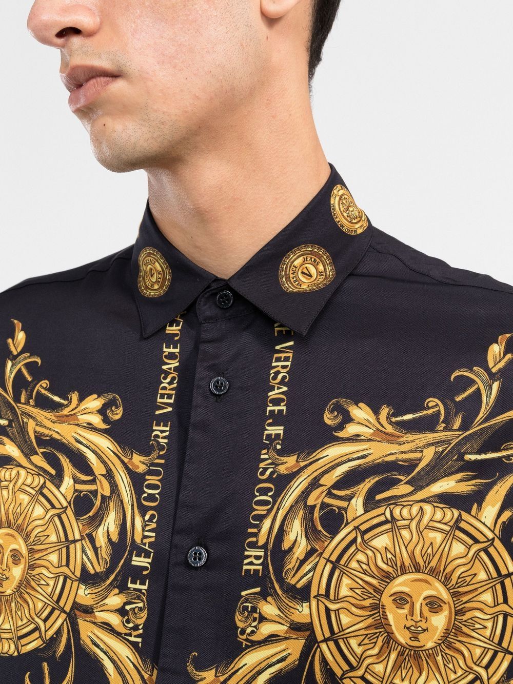VERSACE JEANS COUTURE Regular Fit Shirt Black MAISONDEFASHION.COM VERSACE JEANS COUTURE Regular Fit Shirt Black MAISONDEFASHION.COM