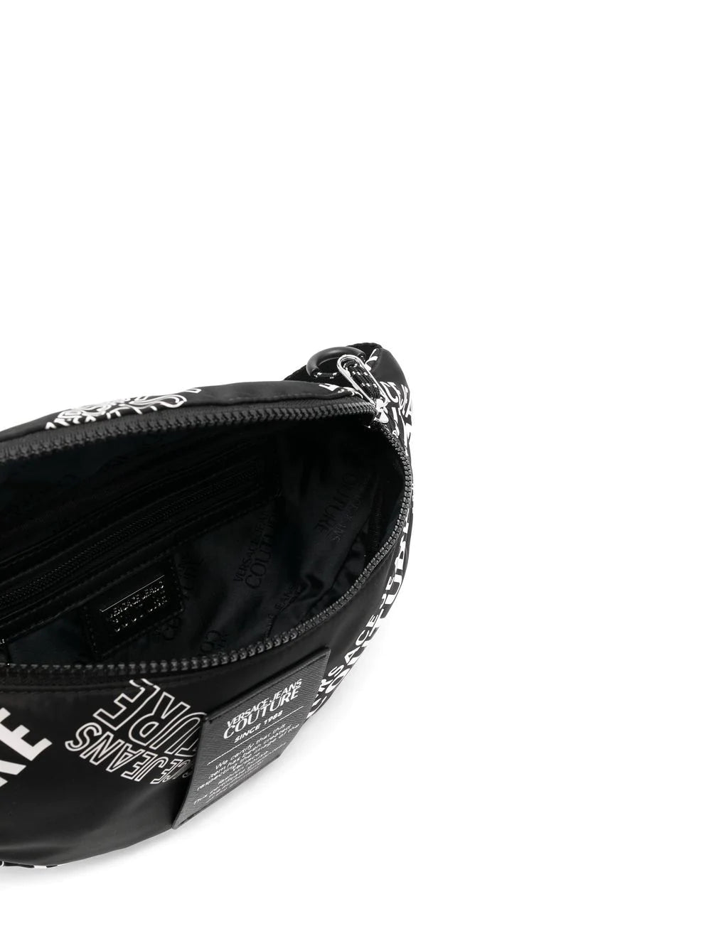 VERSACE All Over Logo Print Belt Bag Black/White - MAISONDEFASHION.COM