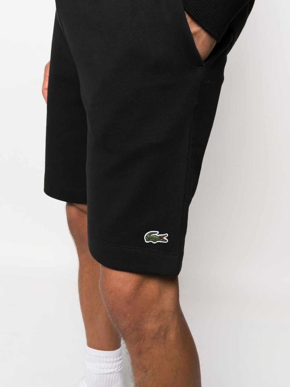 LACOSTE Logo Shorts Black - MAISONDEFASHION.COM