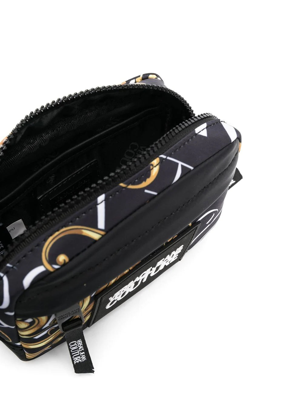 VERSACE Baroque Print Neoprene Belt Bag Black - MAISONDEFASHION.COM