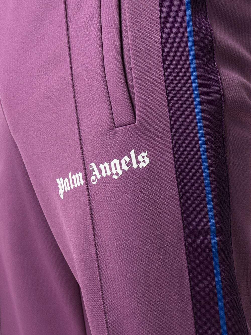 PALM ANGELS College Track Pants Purple - MAISONDEFASHION.COM
