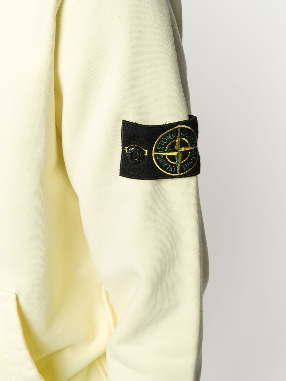 STONE ISLAND Logo Patch Hoodie Yellow - MAISONDEFASHION.COM