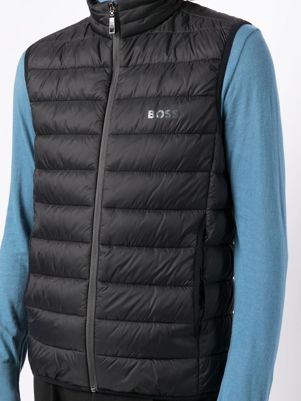 BOSS Logo-print padded jacket Black - MAISONDEFASHION.COM