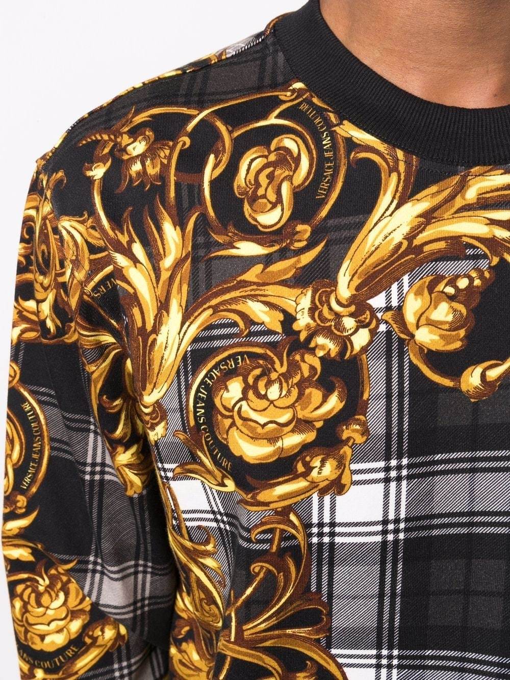 VERSACE Baroque Tartan Sweatshirt - MAISONDEFASHION.COM
