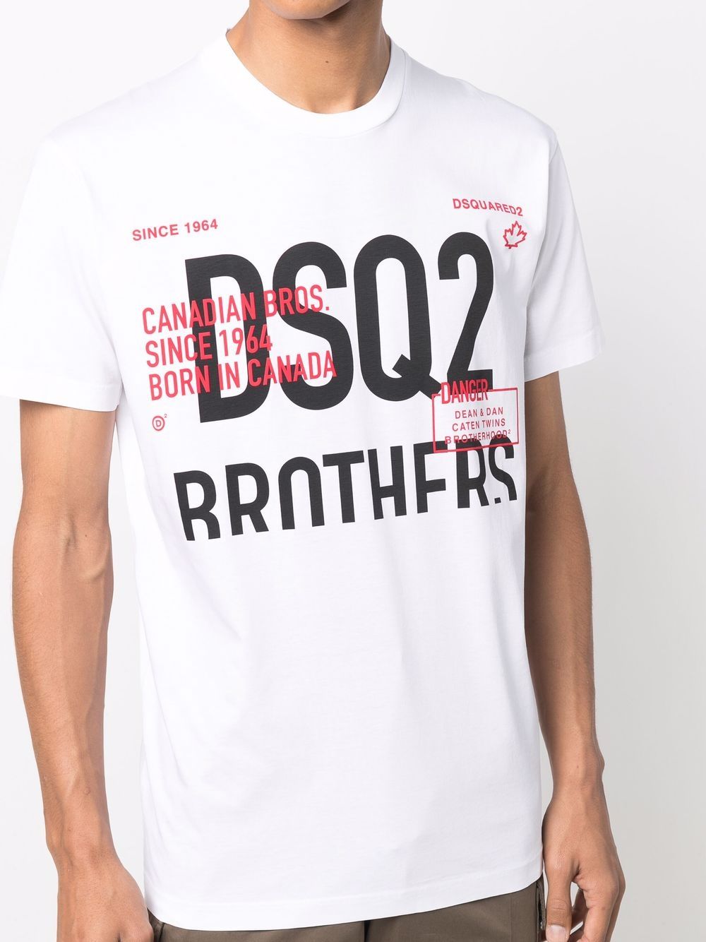DSQUARED2 Logo-Print T-Shirt White - MAISONDEFASHION.COM