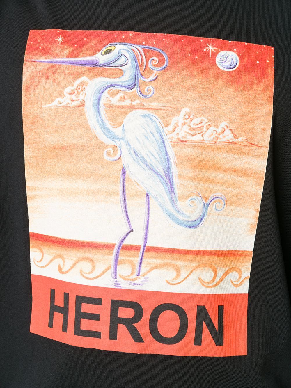 HERON PRESTON Swan Print T-shirt Black - Maison De Fashion 