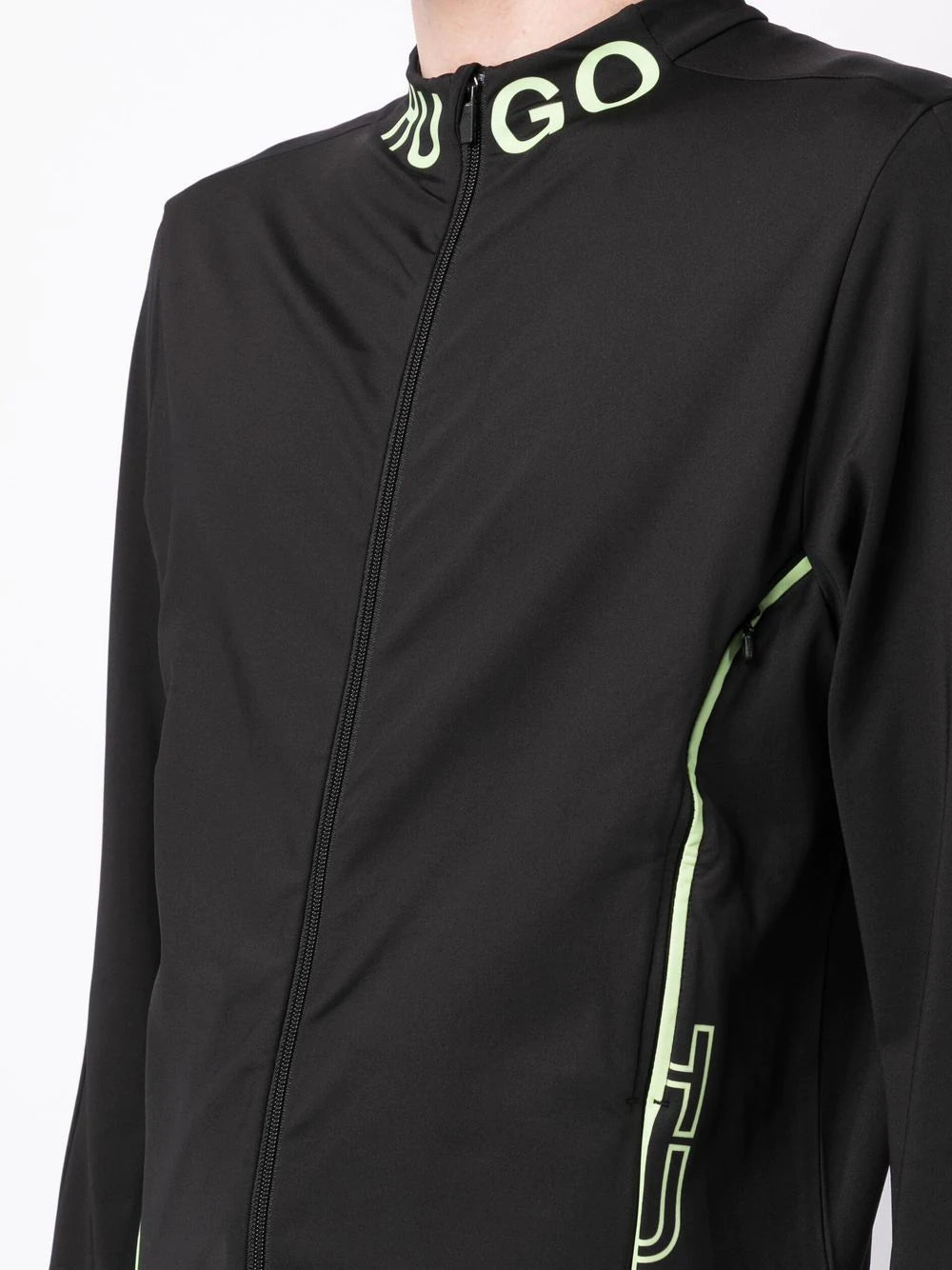 HUGO Logo-print zip-up sweatshirt Black - MAISONDEFASHION.COM