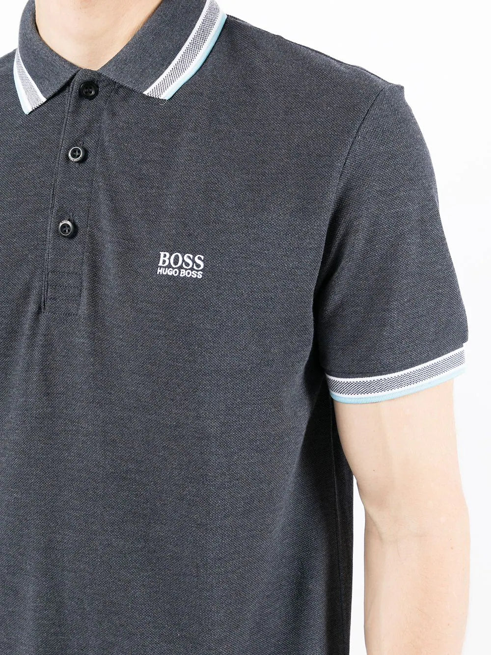 BOSS Embroidered-logo polo shirt Dark Blue - MAISONDEFASHION.COM
