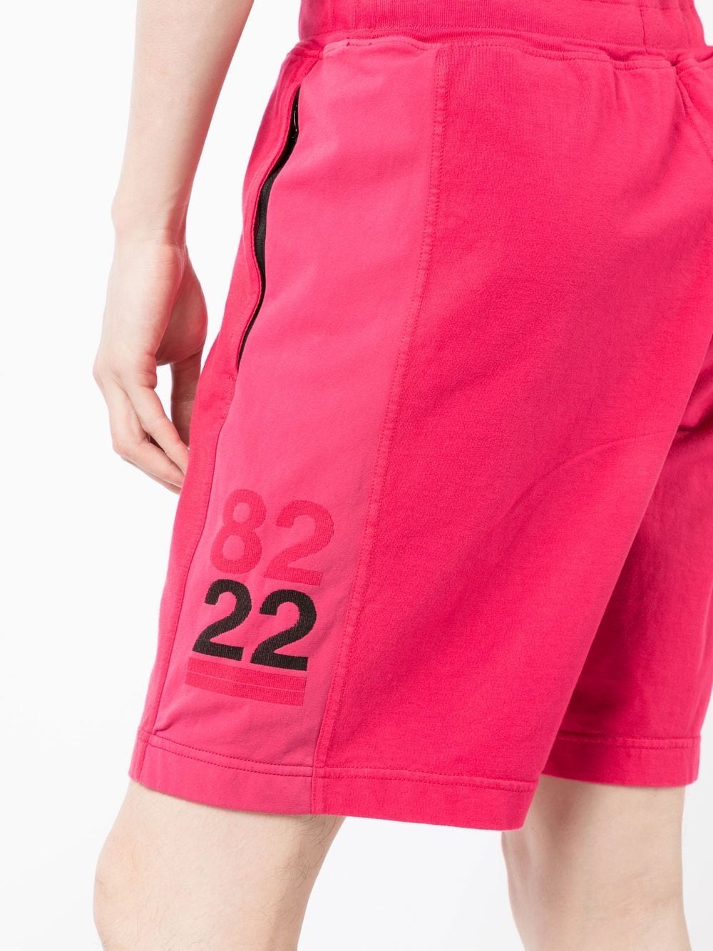 STONE ISLAND Number-print cotton shorts - MAISONDEFASHION.COM